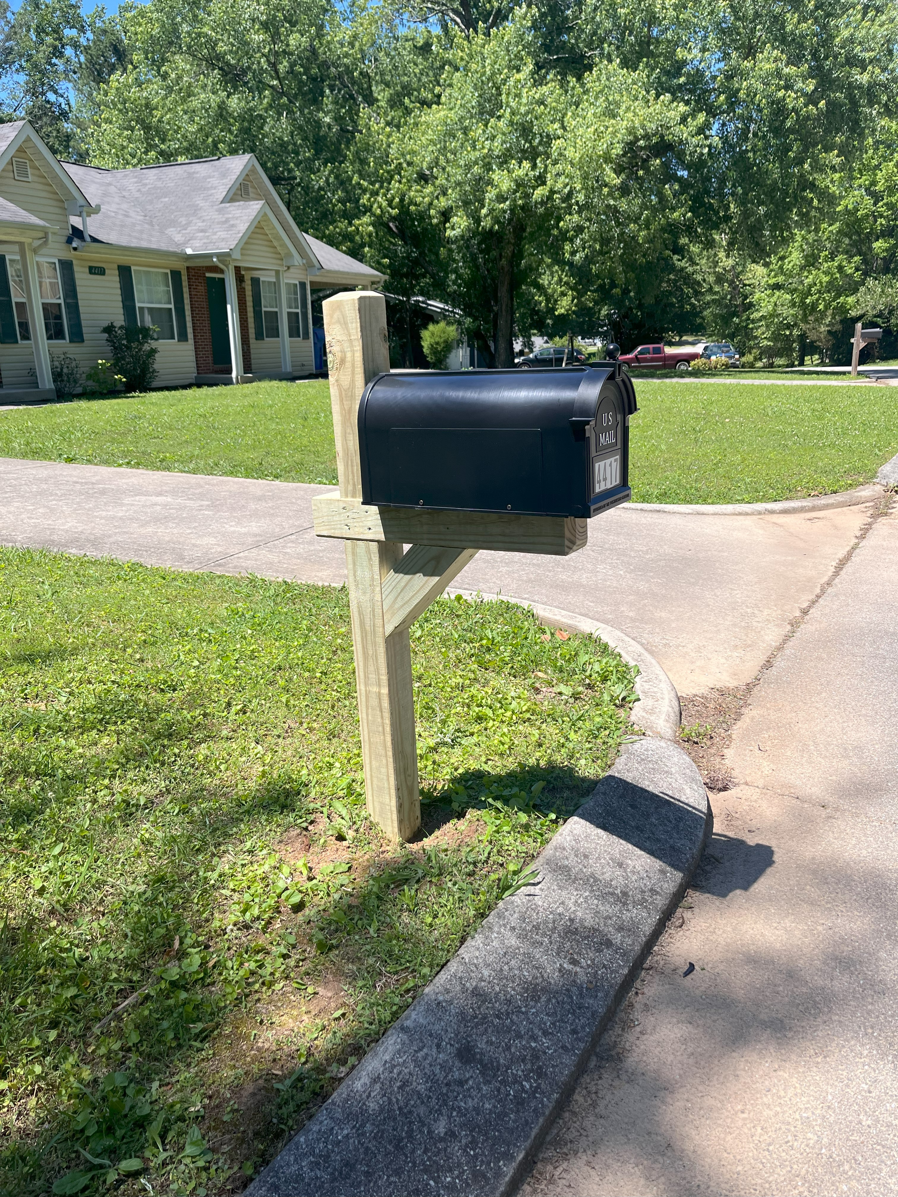 Mailbox post replacement — after