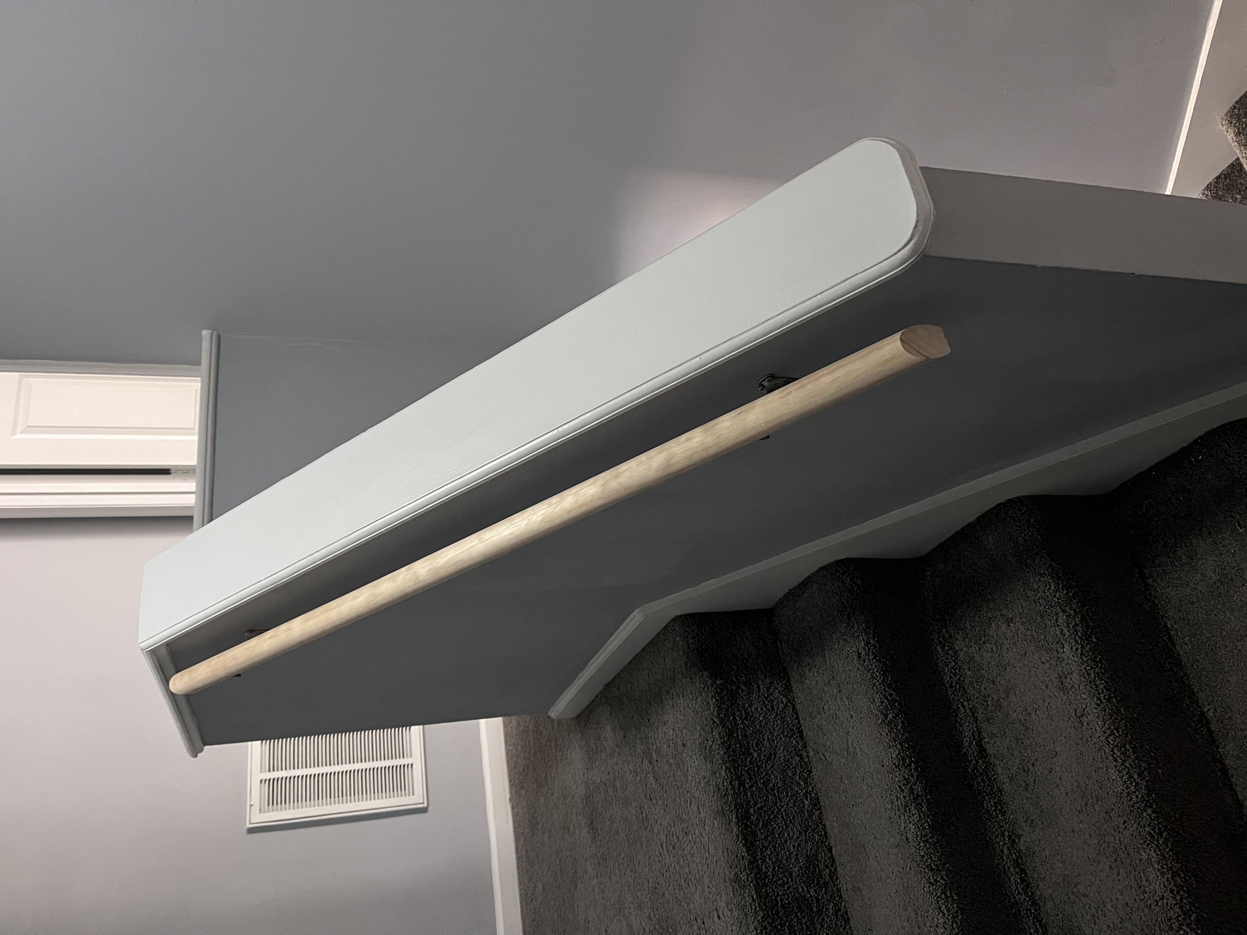 Staircase handrail installation — after
